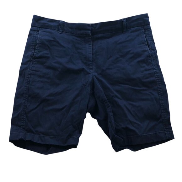 J.Crew Womens Shorts Size 12 Chino Casual Flat Front Summer Classic Navy Blue - Picture 1 of 13
